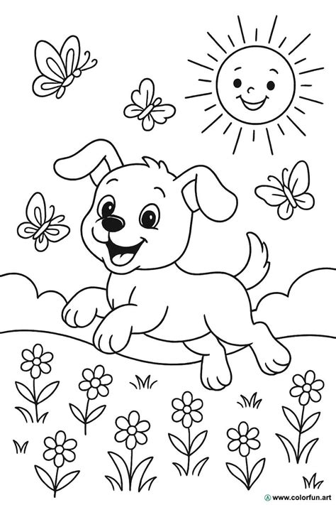 Happy Puppy Coloring Pages