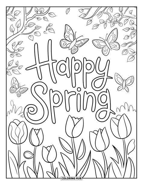 Happy Spring Coloring Pages