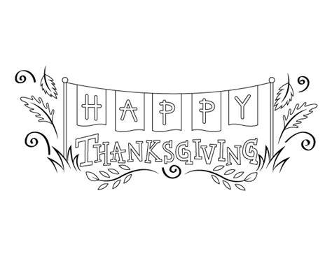 Happy Thanksgiving Banner Coloring Pages