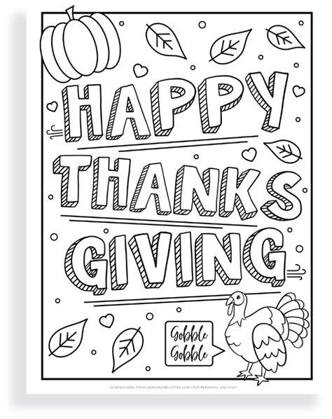 Happy Thanksgiving Coloring Pages