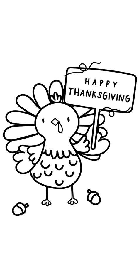 Happy Thanksgiving Turkey Coloring Pages