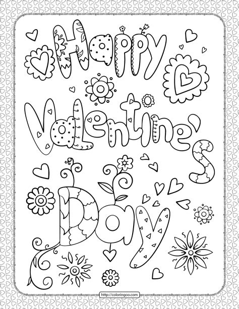 Happy Valentines Day Coloring Pages Pdf
