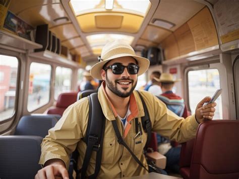 Happy tourist during a sunset tour