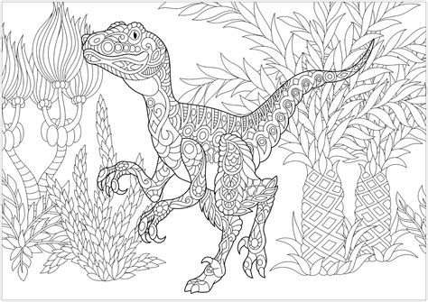 Hard Dinosaur Coloring Pages