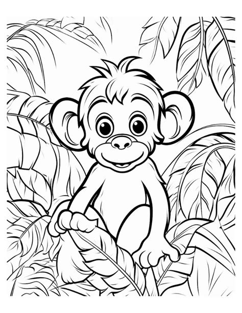Hard Monkey Coloring Pages