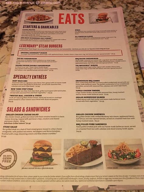 Hard Rock Cafe Pigeon Forge Menu