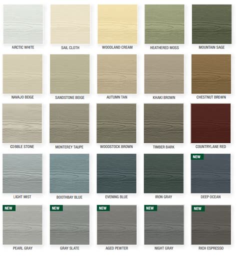 Hardie Color Plus Color Chart