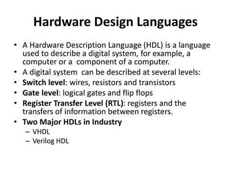 Hardware Design language is familiar