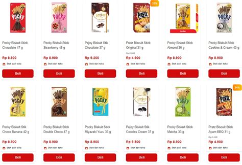 Harga 1 Pocky di Alfamart