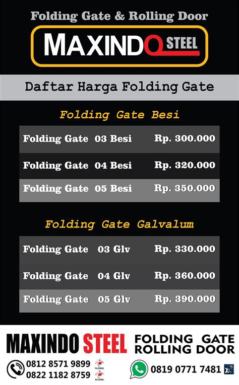 Harga Folding Gate Per M2