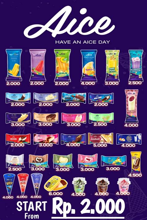 Harga Ice Cream Aice, Rasa Terbaik dengan Harga Terjangkau!