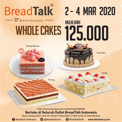 Harga Kue Breadtalk 2021