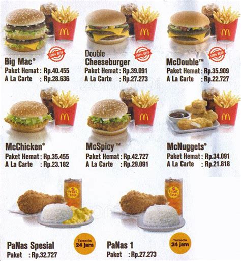Harga Menu McDonald's BTS Terbaru