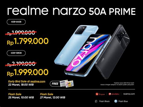 Harga Realme Narzo 50A Prime, Ponsel Canggih dengan Fitur Terbaik