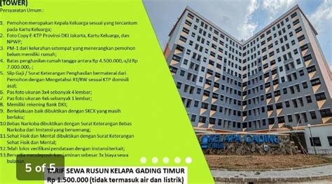 Harga Sewa Rusunawa Penggilingan: Berapa Biayanya?