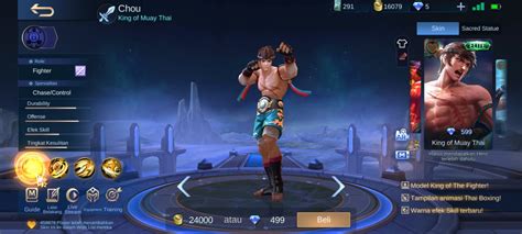 Harga Skin Chou Elite di Mobile Legend