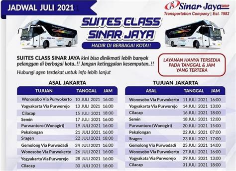 Harga Tiket Bus Sinar Jaya