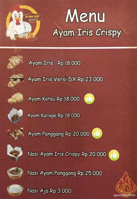 Harga Ayam Iris Crispy