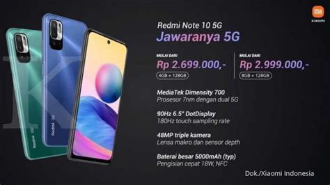 Harga HP Redmi Note 10
