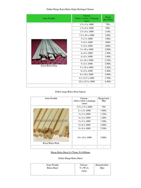 Harga Kayu Balsa Per Batang