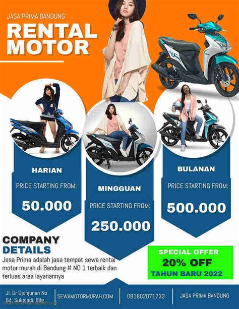 Harga Sewa Motor Bandung Terbaru