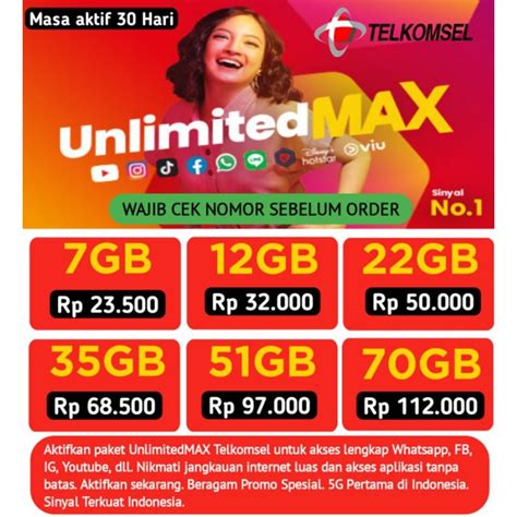 Harga Telkomsel Unlimited Max