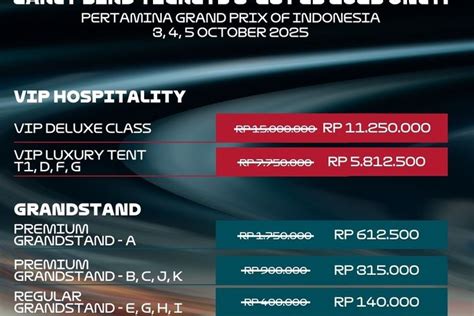 Harga Tiket Mandalika VIP