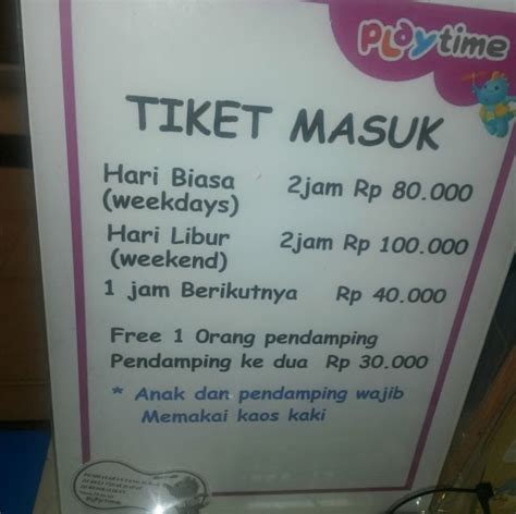 Harga Tiket Playtime di Aeon Mall