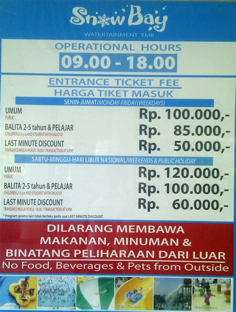 Harga Tiket Snowbay TMII