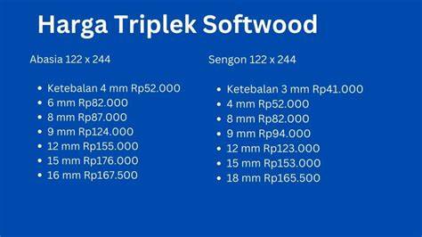 Harga dan Ukuran Triplek