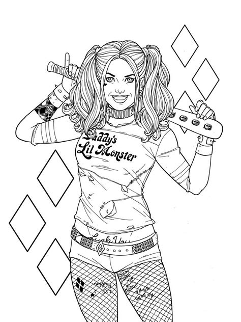 Harley Quinn Coloring Pages Printable