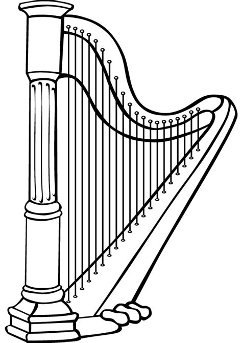 Harp Coloring Pages