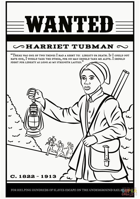 Harriet Tubman Coloring Pages Printable