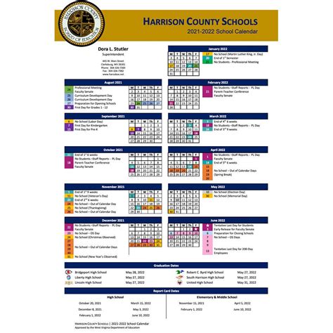 Harrison County Calendar