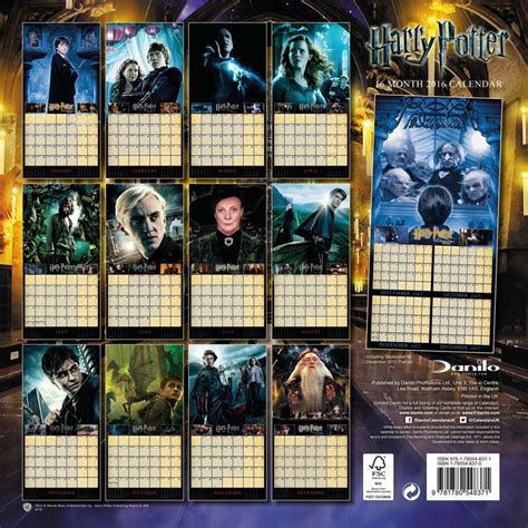 Free Printable 2023 Wizard Magic Harry PotterThemed Calendar Carrie Elle