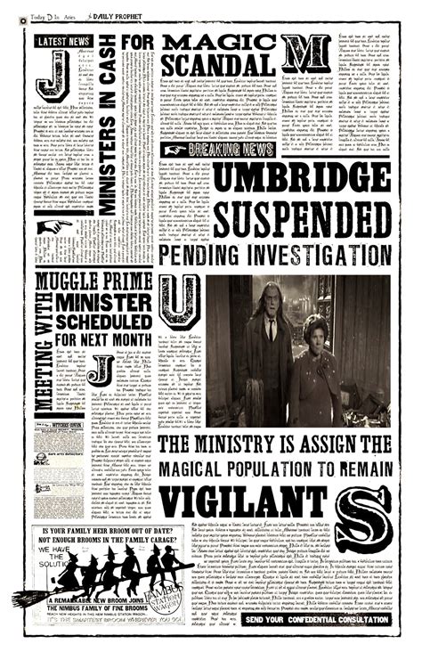 Harry Potter Newspaper Printable Free