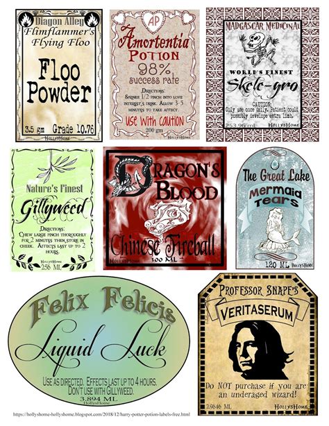 Harry Potter Printable Potion Labels