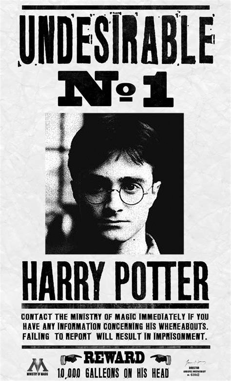Harry Potter Wanted Poster Printable Pdf