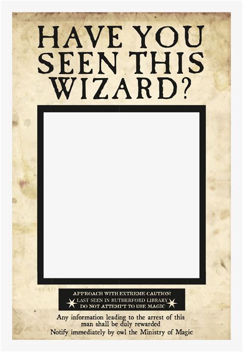 Harry Potter Wanted Poster Template
