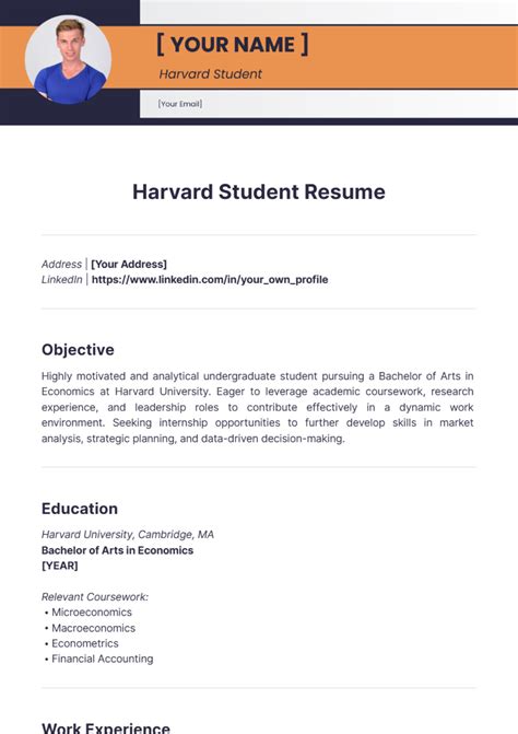 Harvard Student Resume