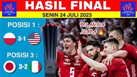 Hasil Final Voli VNL 2023 Amerika vs Polandia