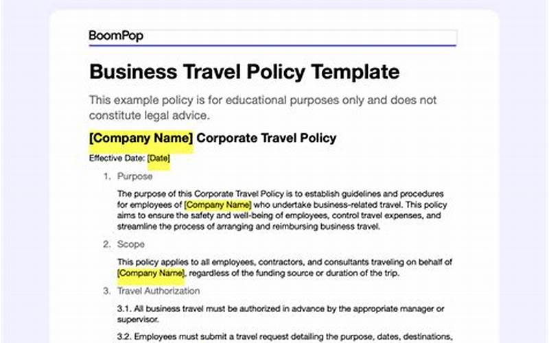 Have A Clear Business Travel Policy