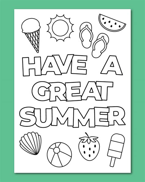 Have A Great Summer Coloring Pages