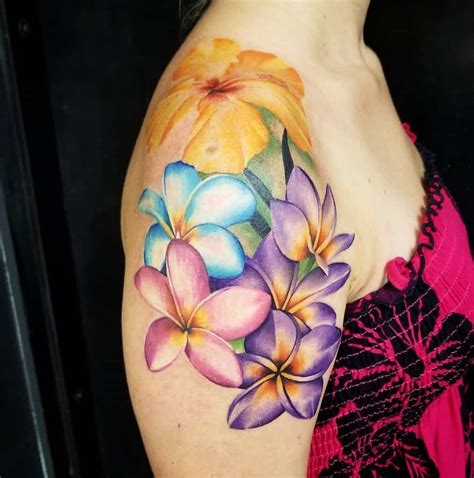 Tropical flower tattoo Tropical flower tattoos, Flower