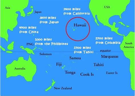 Hawaiian Islands On World Map