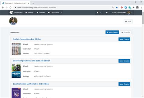 Hawkes Learning Interface Screenshot