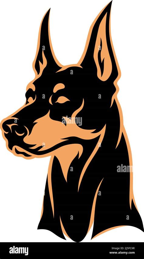 Mascot stylized doberman head Royalty Free Vector Image
