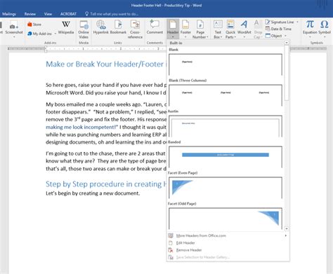 Header, Footer & Nomor Halaman di Google Docs