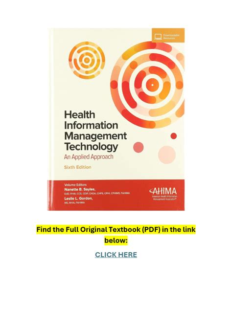Health Information Management Technology An Applied Approach 6th Edition PDF