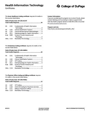 Health Information Technology Certificates